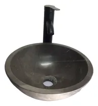 Comprar Lavabo Ovalin Mármol Gris Redondo De Sobreponer 32cm*32cm