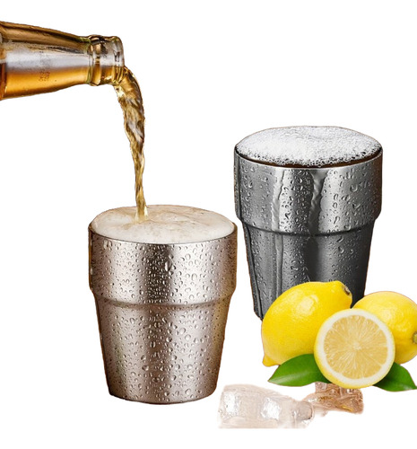 300ml Taza De Cerveza De Acero Inoxidable Vaso De Café 3pk