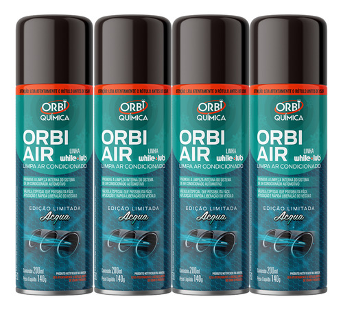 Kit 4 Limpa Ar Automotivo Orbi Air Novas Fragrâncias