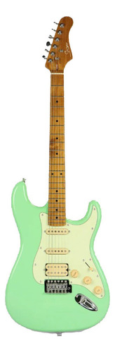 Guitarra Eléctrica Stratocaster Pro Smiger Micros Alnico Color Surf Green Material Del Diapasón Maple Carbonizado Laqueado Orientación De La Mano Diestro