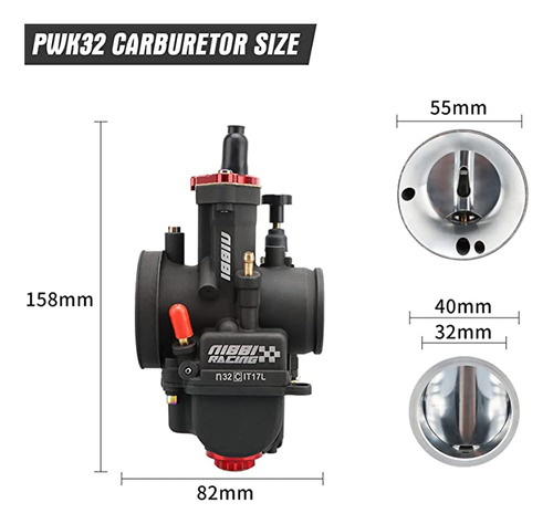 Carburador De Motocicleta Nibbi Pwk32, 32mm, 250cc-300cc