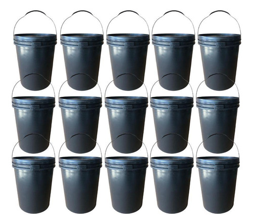 Balde Plastico 20 Litros - 15 Pçs