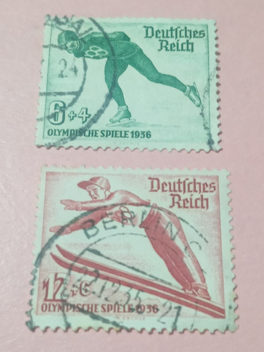 Alemania Reich 2 Estampilla 1935 Yvert 559/60 Juegos Olímpic