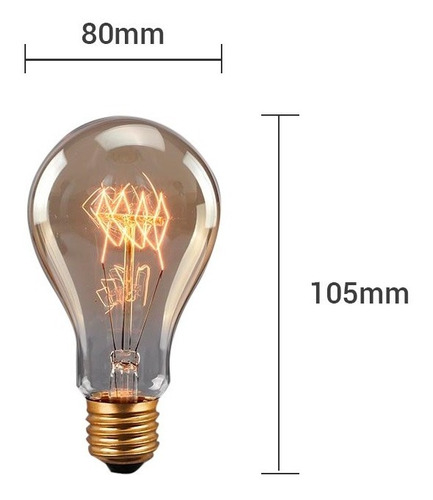 Lampara Filamento Vintage Dimerizable Antique Globo Edison