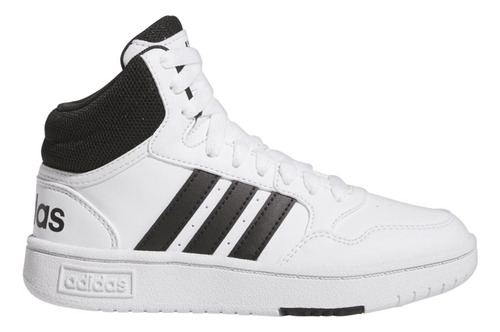 Tenis Bota adidas Hoops 3.0 Mid Blanco Con Negro Para Junior