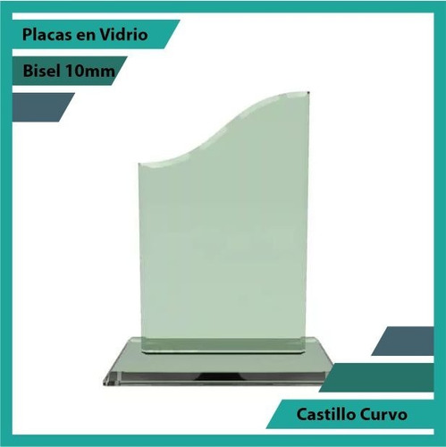 Placas Conmemorativas En Vidrio Forma Castillo Curvo