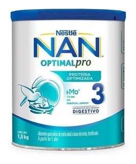 Leche de fórmula en polvo sin TACC Nestlé Nan Optimal pro 3 en lata de 1 de 1.5kg - 1 a 3 años
