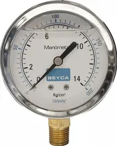Comprar Manómetro Beyca 100mm Caja Inox C\u002F Glicerina 0 A 14 Kg 1\u002F2  