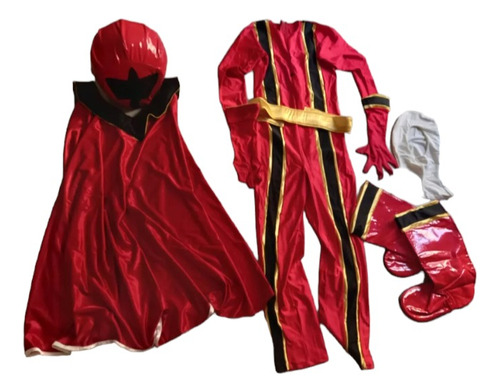 Disfraz Traje Vestuario Power Ranger Rojo Super Héroes 