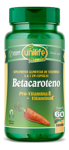 Beta Caroteno - Vitamina A E C - 60 Cáps