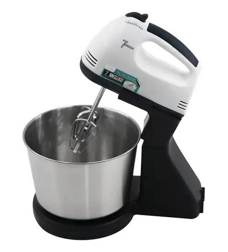 Batidora De Pie Raf 2l 250w 7 Velocidades Con Bowl Metalico Color Negro y Blanco Imagen