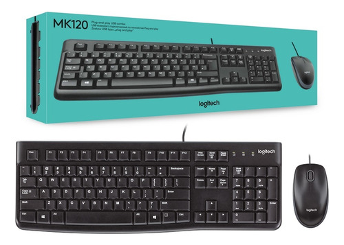 Combo Teclado Y Mouse Logitech Mk120 Usb