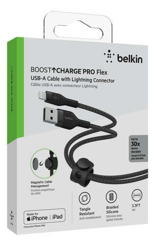 Cable Pro Flex Usb-a A Lightning Negro 1m Negro