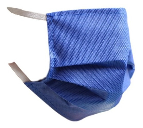 Cubrebocas Azul Impermeable Lavable Plisado  (80pack)