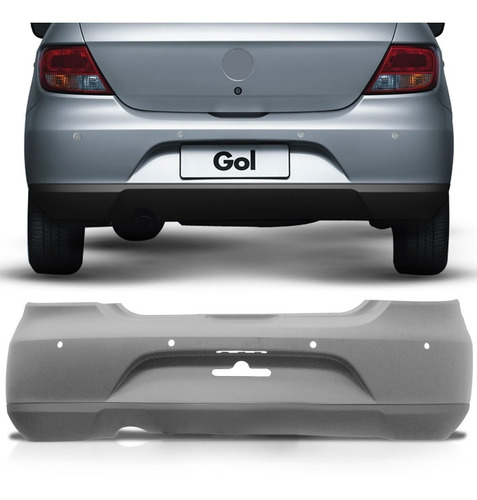 Parachoque Traseiro Gol G5 12 11 10 09 Original Furo Sensor