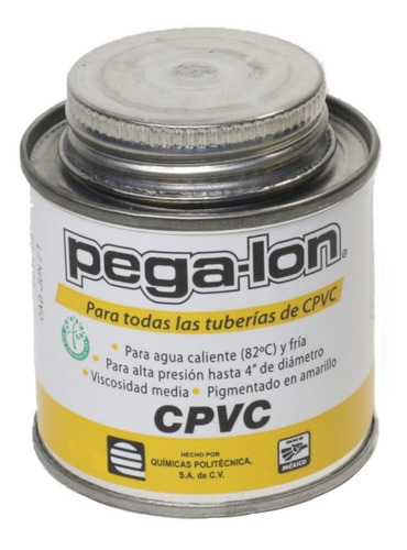Imagen 1 de 2 de Pegalon - Cemento Cpvc Con Pigmento Amarillo 1 Bote De 90 Ml