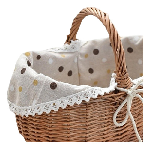 Cesta De Picnic Tejido Recipiente De Alimentos Con Mango