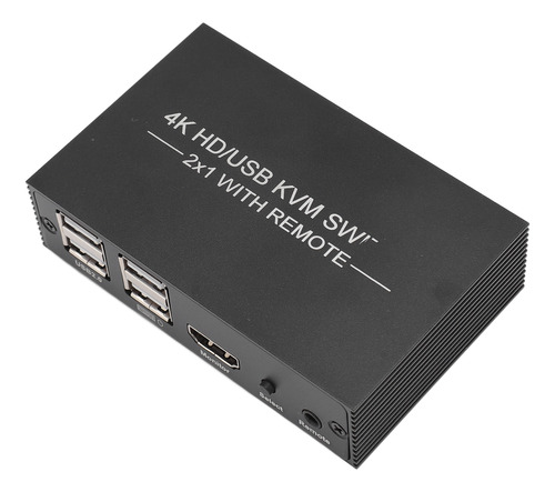 Interfaz Multimedia Hd Kvm, 4 Puertos Usb 2.0, 1 Pantalla, 2
