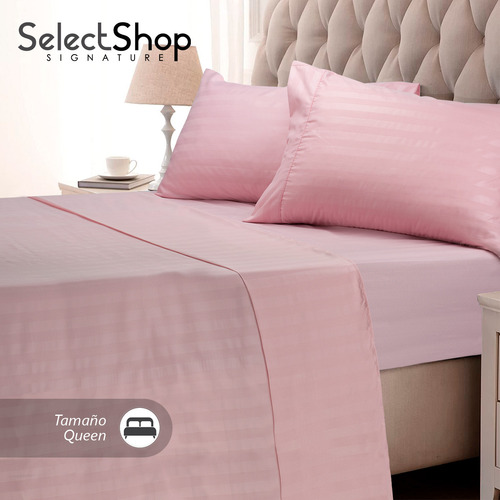 Juego De Sabanas Queen 2,800 Hilos Egipcian Premium Color Rosa