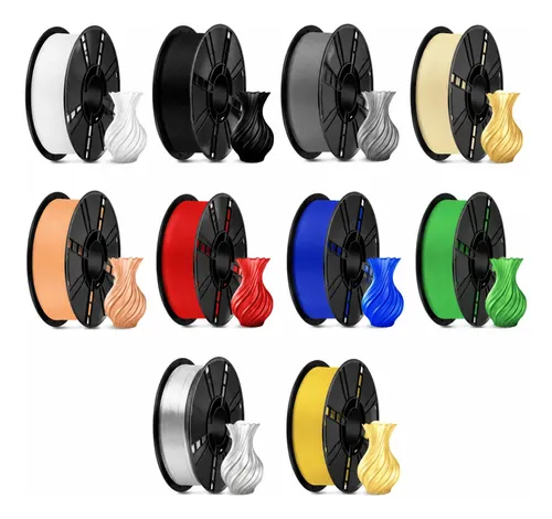 Filamento Pla 175mm 1kg Kit 10 Cores Mattesilk Sol3d Deluxe