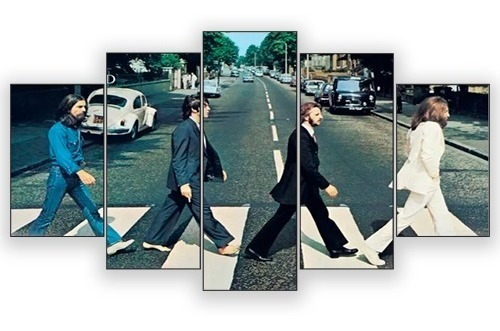 Quadro Decorativo Beatles Abbey Road 115x60 5 Peças N05
