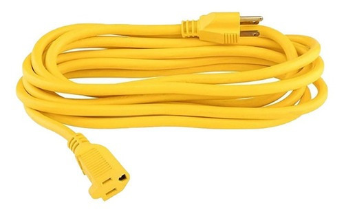 Extensión Eléctrica De Uso Rudo Aterrizada 10 M Surtek 1 Pz Color Amarillo