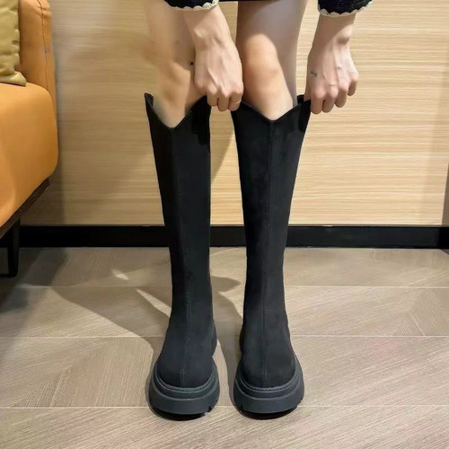 Botas Largas De Suela Gruesa De Estilo Británico, Finas En O