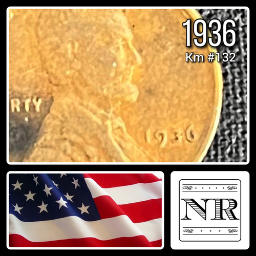 Estados Unidos - 1 Cent - Año 1936 - Liso - Lincoln Wheat
