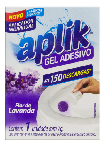 Detergente Sanitário Gel Adesivo com Aplicador Flor de Lavanda Aplik 7g