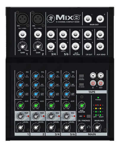 Mixer Compacto 8 Canales Mackie Mix8