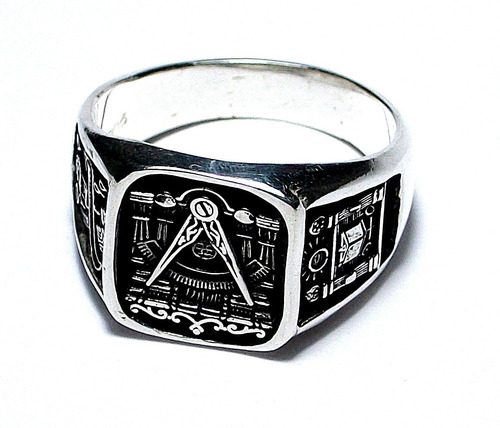 Anillo Mason Logias Filosoficas Past Master En Plata Ley.925