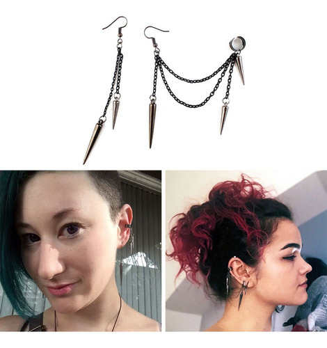 I Gancho De Oreja Con Borla De Cadena Con Remaches Largos