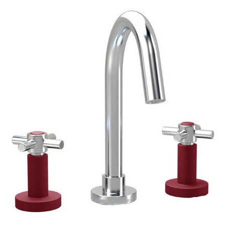 Imagen 3 de 9 de Canilla Mezcladora Mesada Cocina Grifmac Matte Rojo