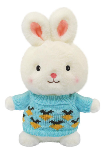 Conejo De Peluche Sueter Azul Suave Juguete Animales 25cm