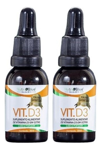 Vitamina D3 Super Concentrada 30ml 5 Gotas = 10.000ui 2un