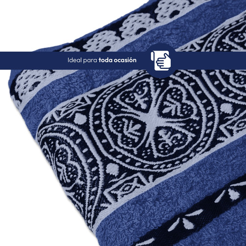 Juego Toalla Toallon 80x150 Algodon Grande Azul Lisa