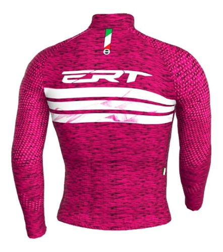 Imagem 3 de 10 de Conj Ciclismo Ert - Bretelle + Camisa Bianche Rosa + Meia