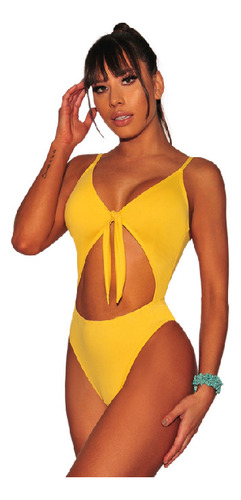 Traje De Baño Bikini De Una Pieza En Color Liso N328