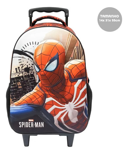 Mochila Carrinho Homem Aranha Ps4 18 Xeryus Vermelho 10970