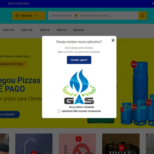 Distribuidora Revenda De Gás Glp 2em1 Site E Aplicativo