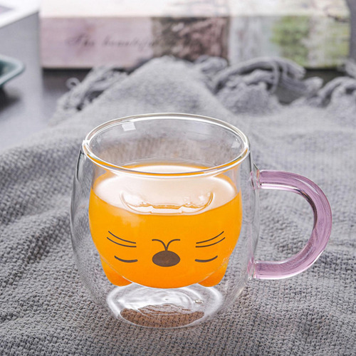 New,. 2 Tazas De Cristal De Borosilicato Con Forma De Oreja