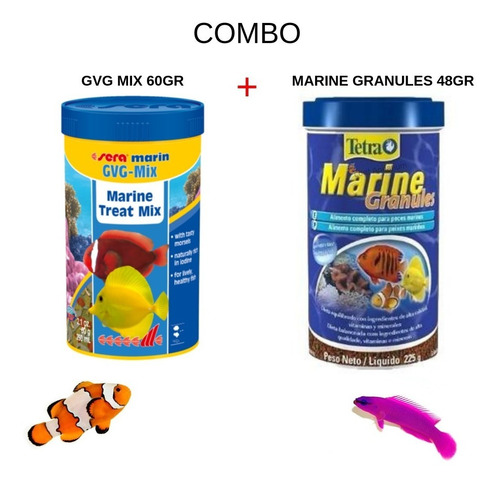Combo Ração Sera Gvg Mix 60g+ração Tetra Marine Granules 48g