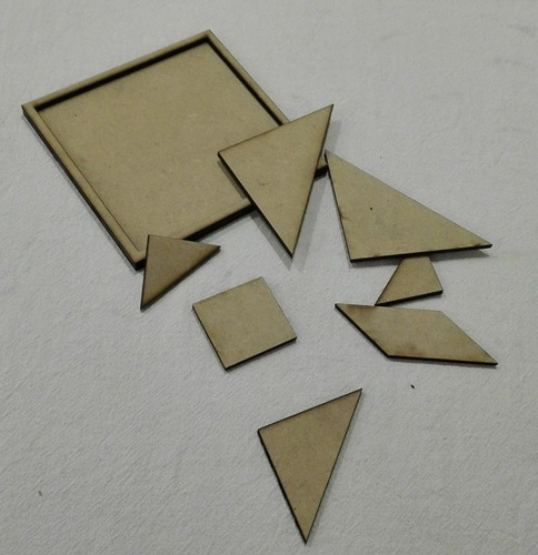 Tangram Juego Didáctico (35 Unidades) - Fibrofácil Con Base