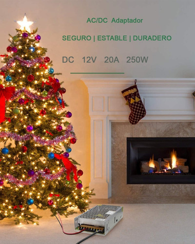 Imagen 7 de 10 de Fuente Cámara De Seguridad Cctv 12v 20a Switching Estéreo