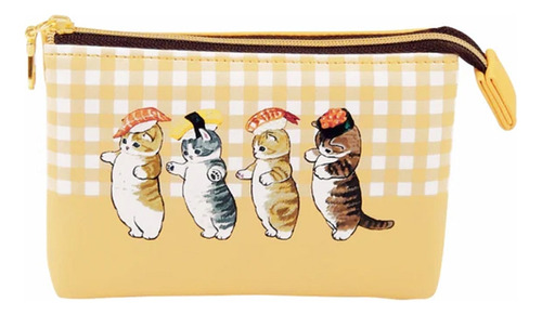 Pouch Cuerina Mofusand Gatitos Sushi Spiral Cute Japon