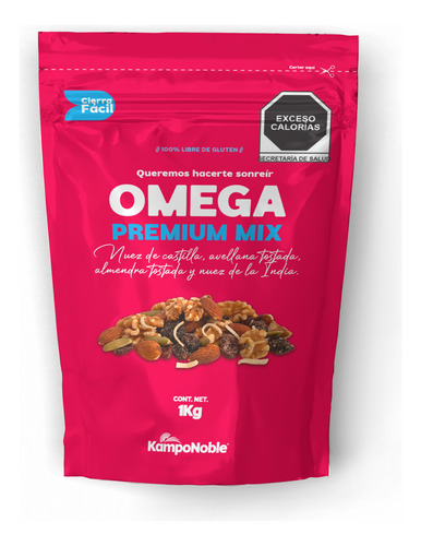 Trail Mix Omega 1kg Nuez Castilla Pepita Almendra Arándano