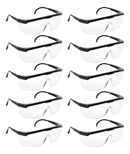 Oculos De Protecao Epi Segurança Rj Incolor Kit 10 Peças