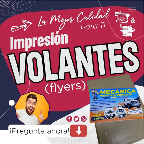 Volantes Pack 1000 Cuarto Carta Flyer Impresion 