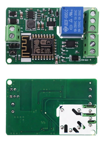 Modulo Esp8266 Wifi Green Con Rele Un Polo Doble Contacto