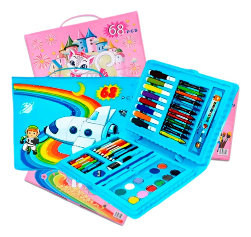 Estuche Set De Arte 68 Pzas Para Niños Pintar Oferta